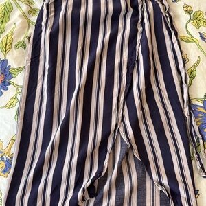 Striped Navy and White Wrap Skirt